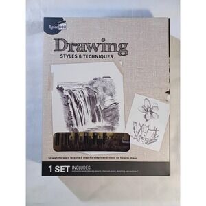 SpiceBox Drawing Styles & Techniques Art Set Kit 13480 Sketching Pencils Pad